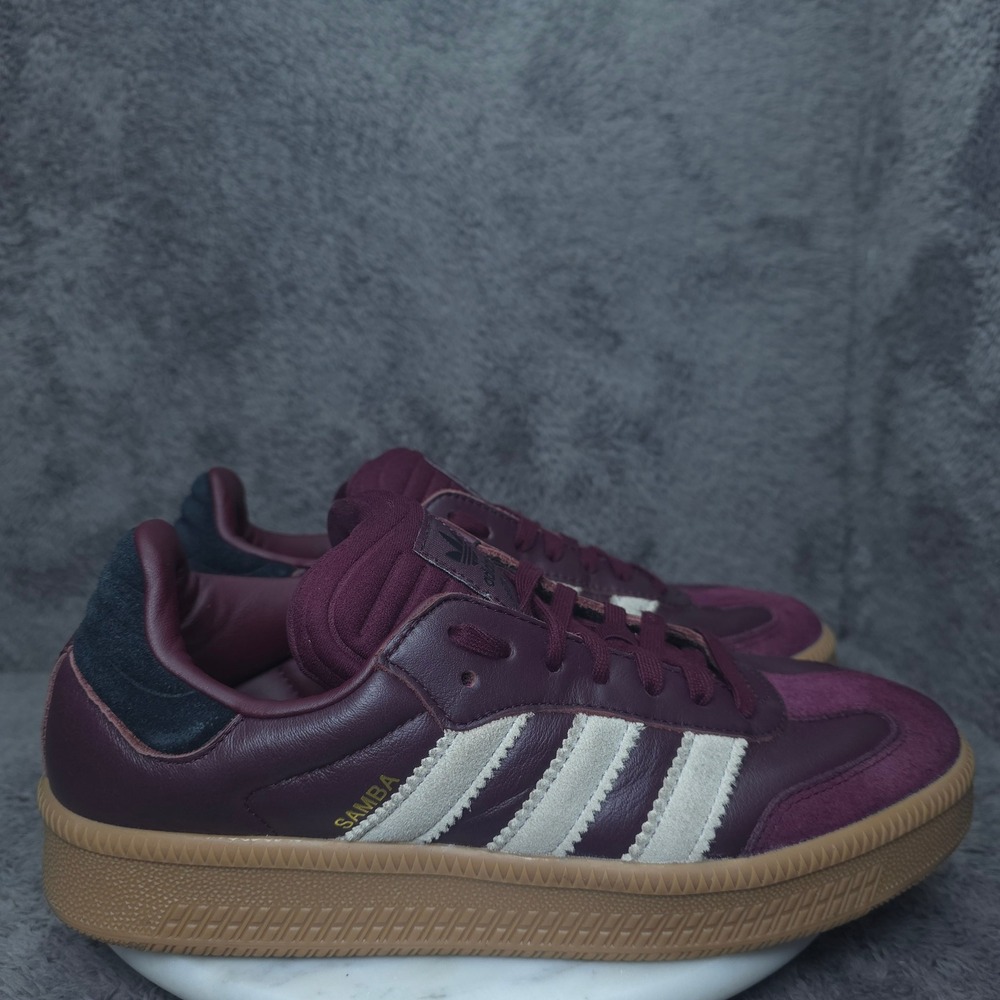 adidas Samba XLG Sneakers Womens 8.5 Maroon Wonder White Gum JQ2388